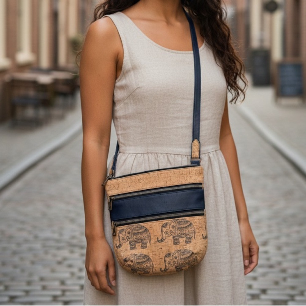 Crossbody Bag Elephant Print Handmade